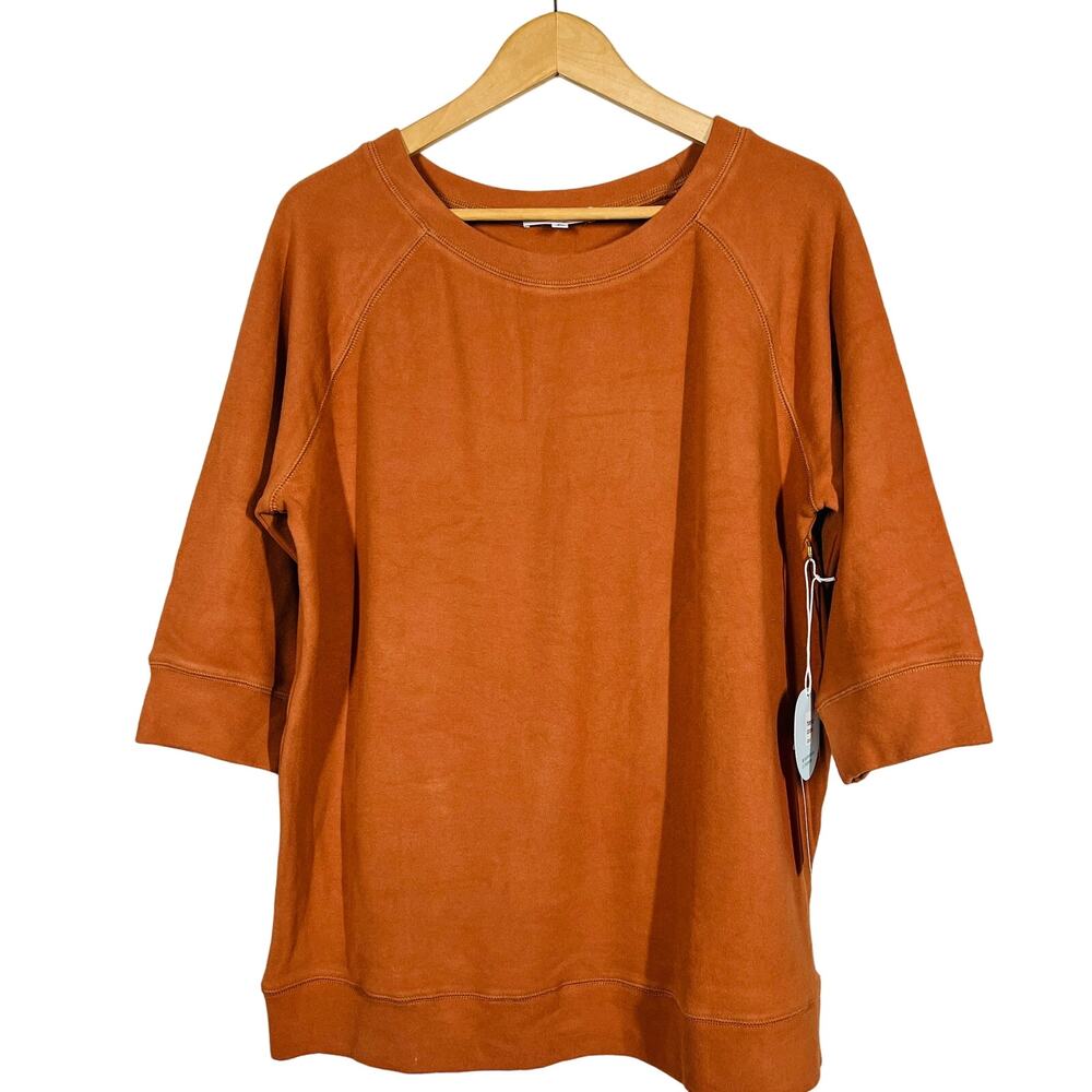 NEW! Cloud Ten x Wantable Sweatshirt Soft Chestnut Half Sleeve Scoop Neck - XL